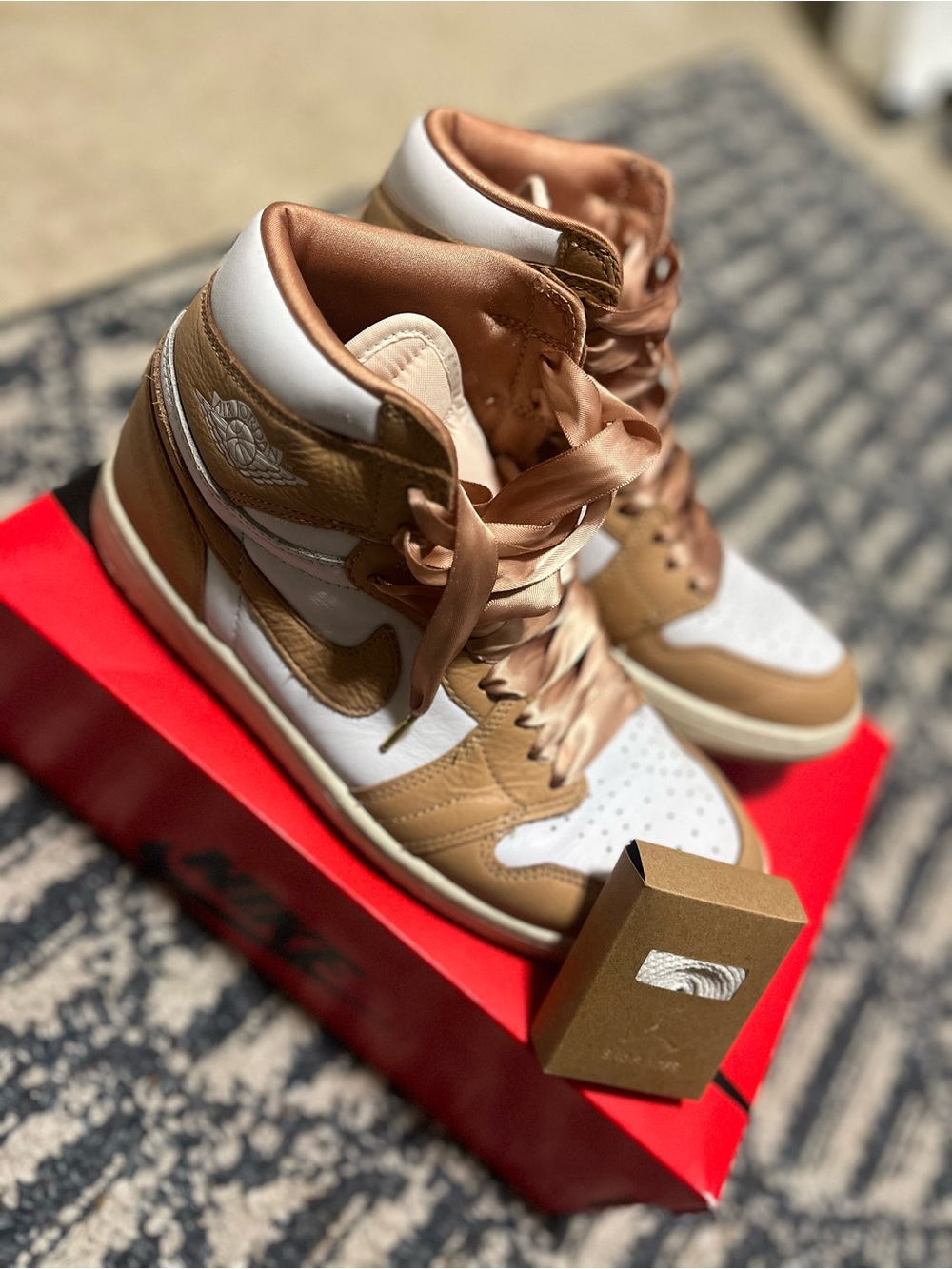 Nike Women’s High-Top Sneakers in White and Brown
